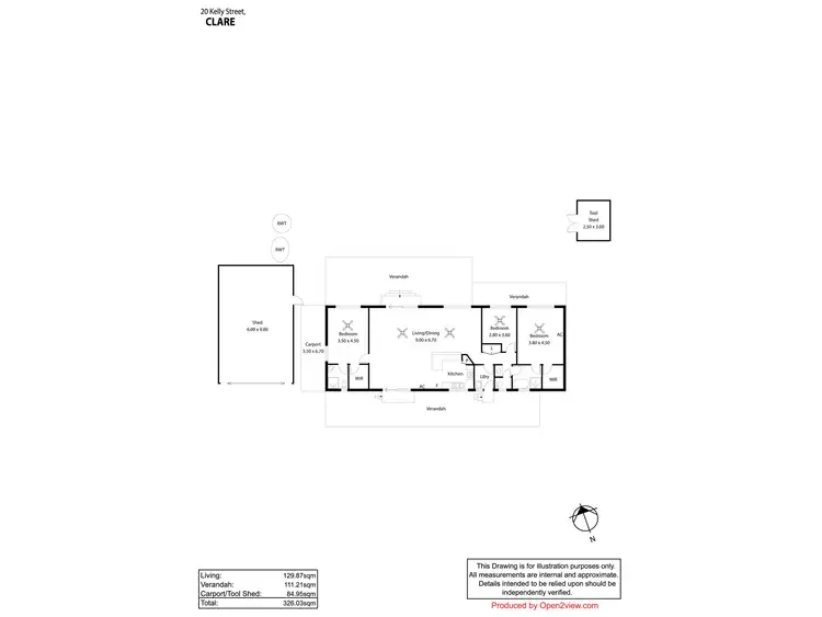 Floorplan of Homely house listing, 20 Kelly Street, Clare SA 5453