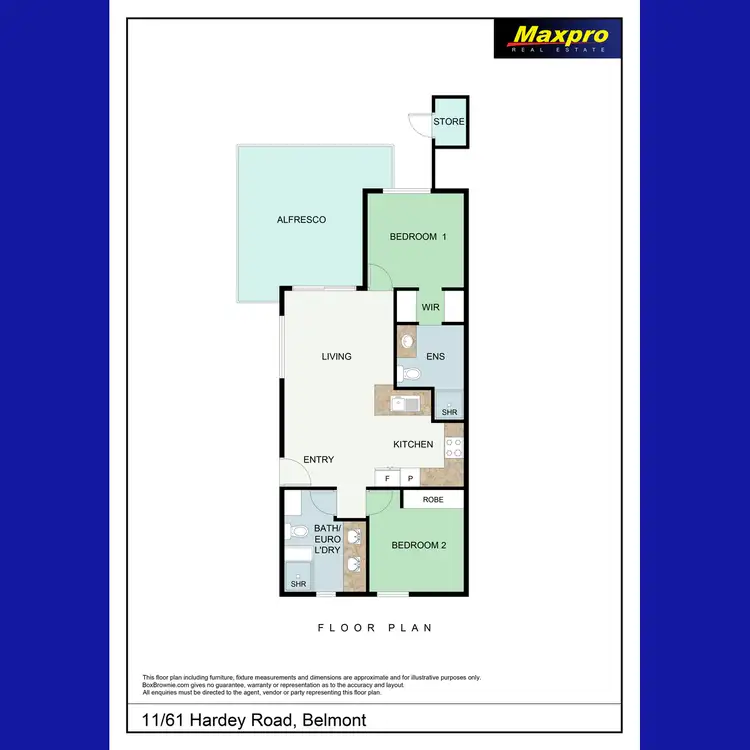 Floorplan of Homely apartment listing, 11/61 Hardey Road, Belmont WA 6104