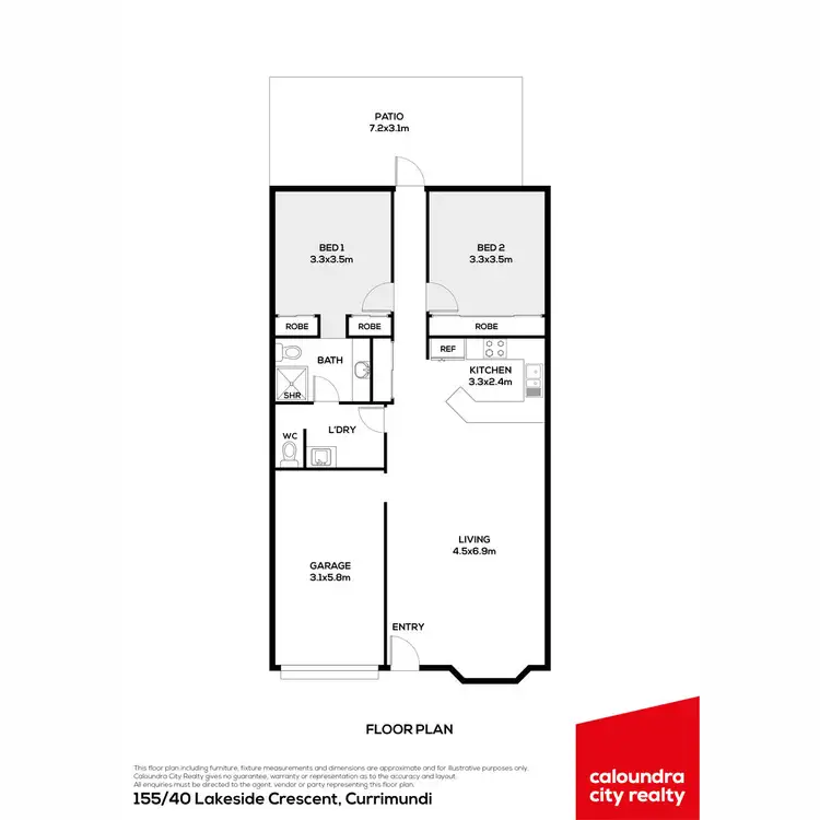 Floorplan of Homely villa listing, 155/40 Lakeside Crescent, Currimundi QLD 4551
