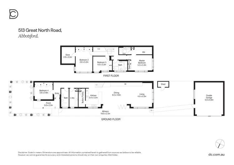 Floorplan of Homely semi-detached listing, 513 Great North Road, Abbotsford NSW 2046