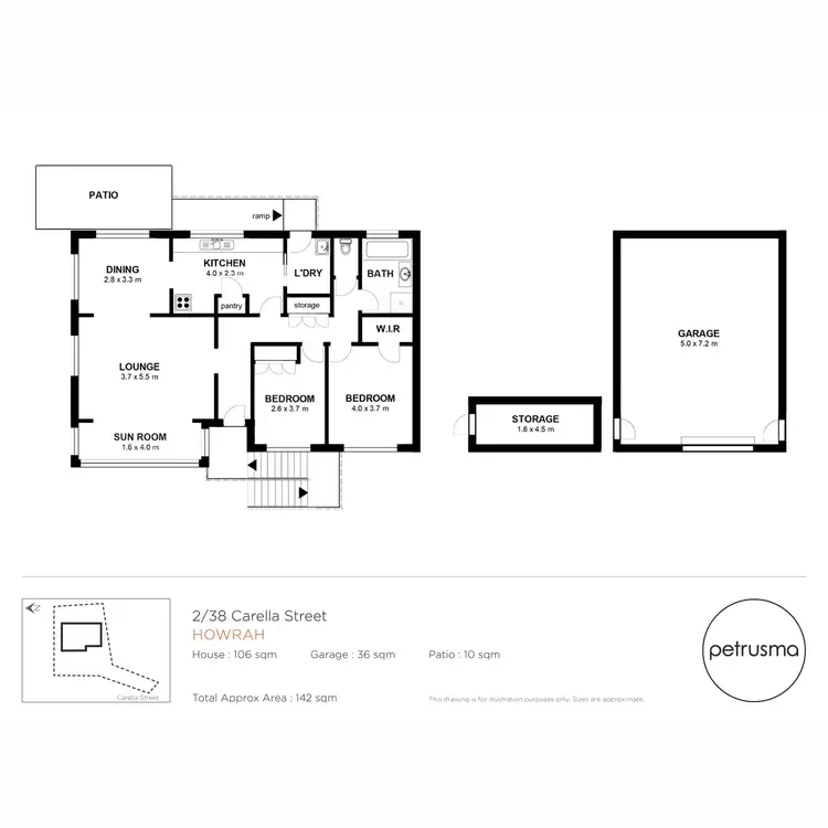 Floorplan of Homely unit listing, 2/38 Carella Street, Howrah TAS 7018