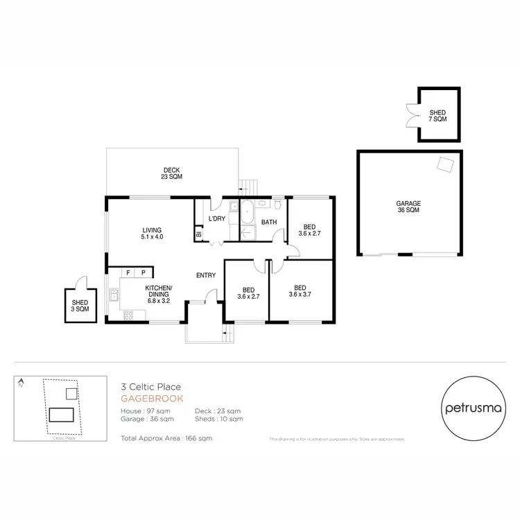 Floorplan of Homely house listing, 3 Celtic Place, Gagebrook TAS 7030