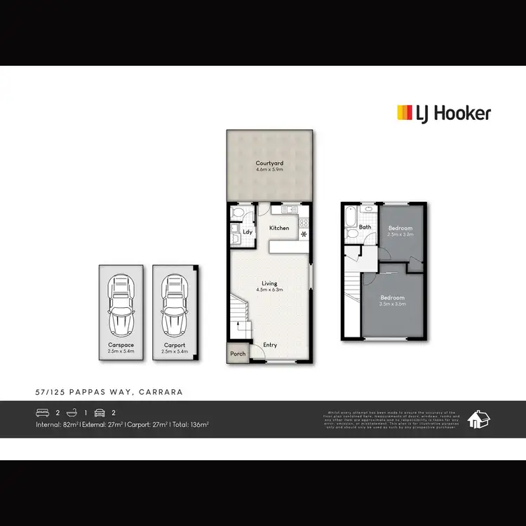 Floorplan of Homely townhouse listing, 57/125 Pappas Way, Carrara QLD 4211