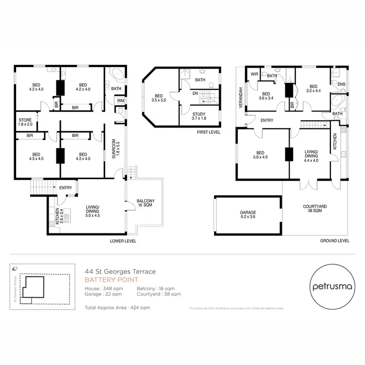Floorplan of Homely house listing, 44 St Georges Terrace, Battery Point TAS 7004
