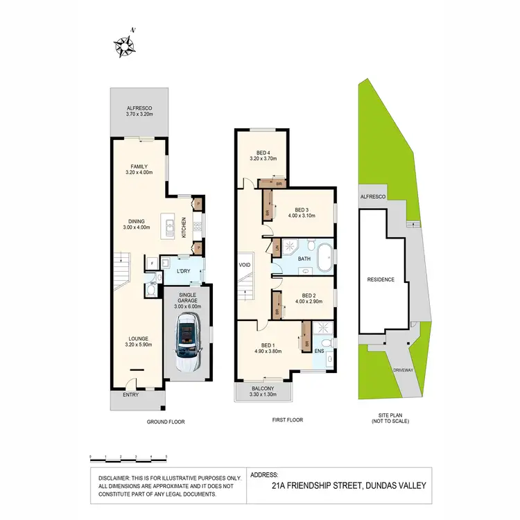 Floorplan of Homely semi-detached listing, 21A Friendship Street, Dundas Valley NSW 2117