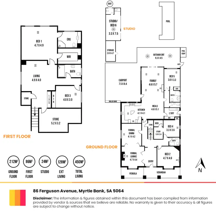 Floorplan of Homely house listing, 86 Ferguson Avenue, Myrtle Bank SA 5064