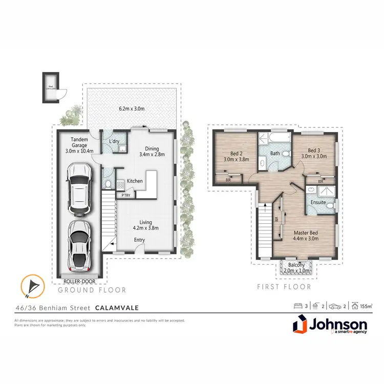 Floorplan of Homely townhouse listing, 46/36 Benhiam Street, Calamvale QLD 4116