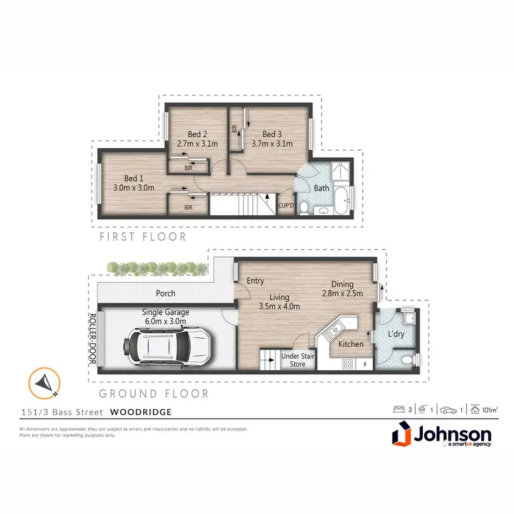Floorplan of Homely townhouse listing, 151/3 Bass Street, Woodridge QLD 4114