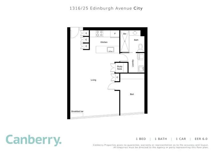 Floorplan of Homely apartment listing, 1316/25 Edinburgh Avenue, City ACT 2601