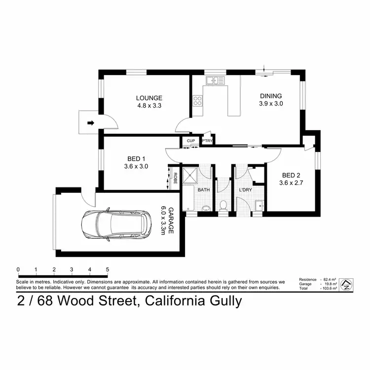 Floorplan of Homely unit listing, 2/68 Wood Street, California Gully VIC 3556