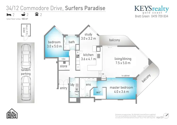 Floorplan of Homely apartment listing, 34/12 Commodore Drive, Paradise Waters QLD 4217