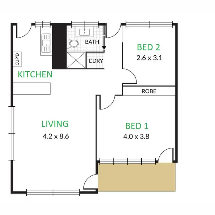 Floorplan of Homely unit listing, 4/9 Meredith Street, Redcliffe QLD 4020