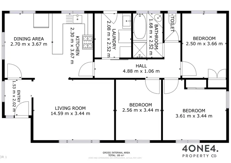 Floorplan of Homely unit listing, 3/15 Taylor Crescent, Bridgewater TAS 7030