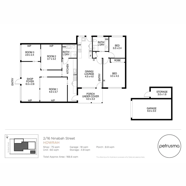 Floorplan of Homely house listing, 2/16 Ninabah Street, Howrah TAS 7018