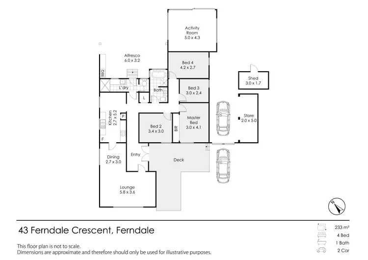Floorplan of Homely house listing, 43 Ferndale Crescent, Ferndale WA 6148