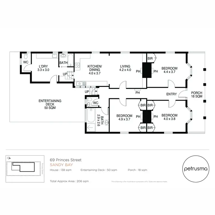 Floorplan of Homely house listing, 69 Princes Street, Sandy Bay TAS 7005