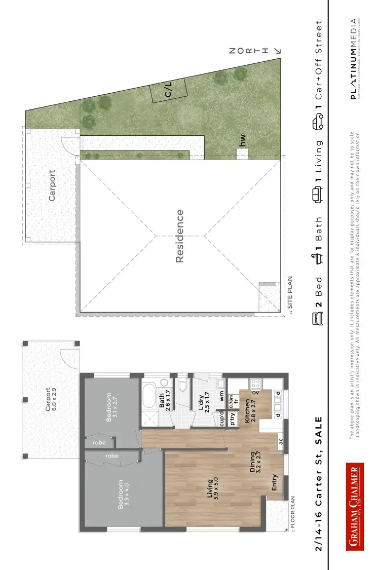Floorplan of Homely unit listing, 2/14-16 Carter Street, Sale VIC 3850