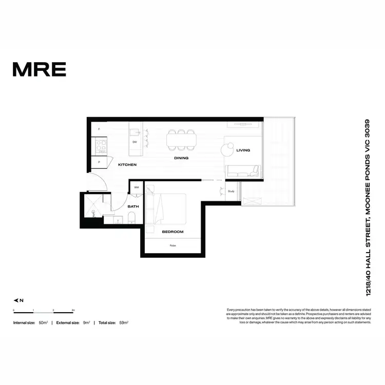 Floorplan of Homely apartment listing, 1218/40 Hall Street, Moonee Ponds VIC 3039