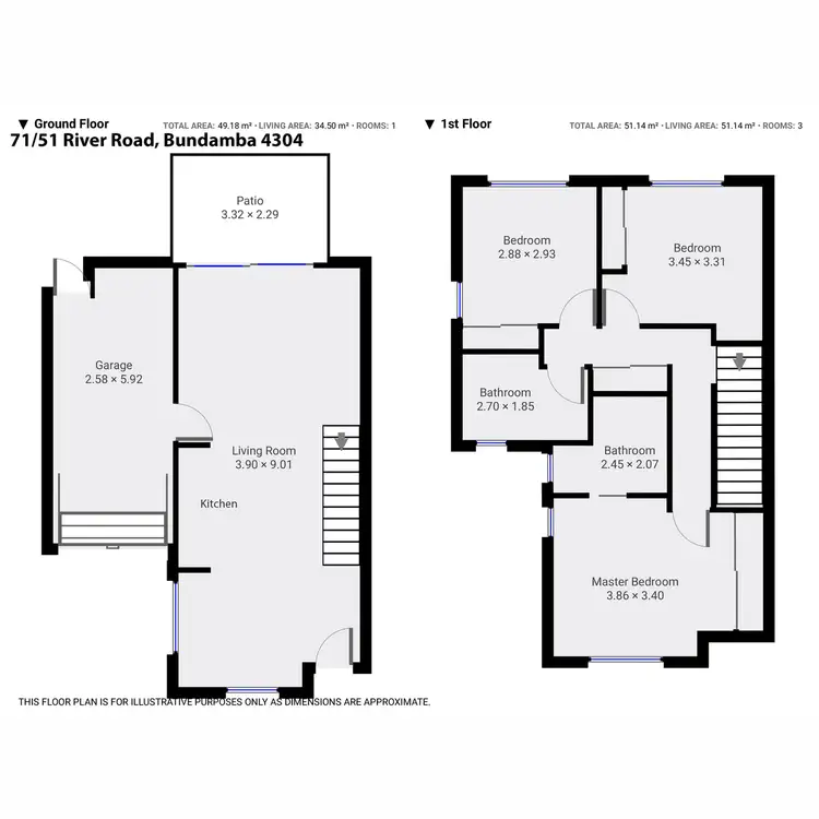 Floorplan of Homely townhouse listing, 71/51 River Road, Bundamba QLD 4304