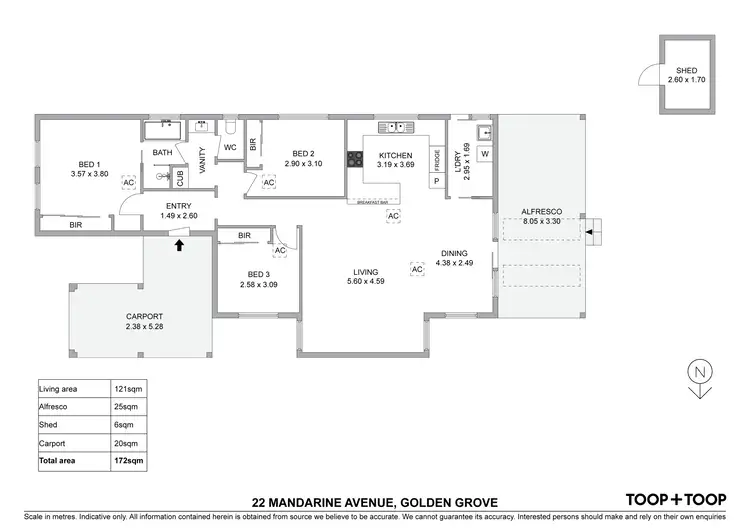 Floorplan of Homely house listing, 22 Mandarine Avenue, Golden Grove SA 5125