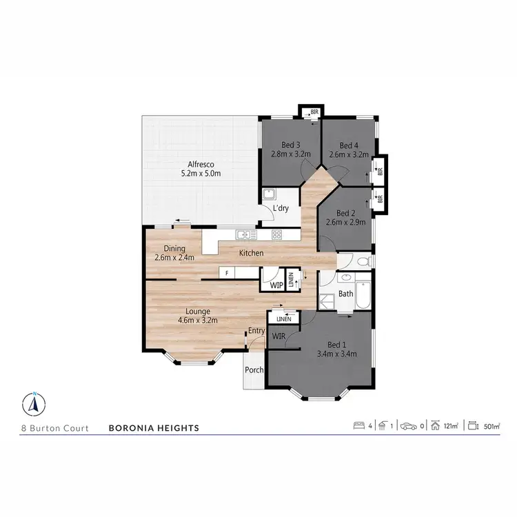 Floorplan of Homely house listing, 8 Burton Court, Boronia Heights QLD 4124