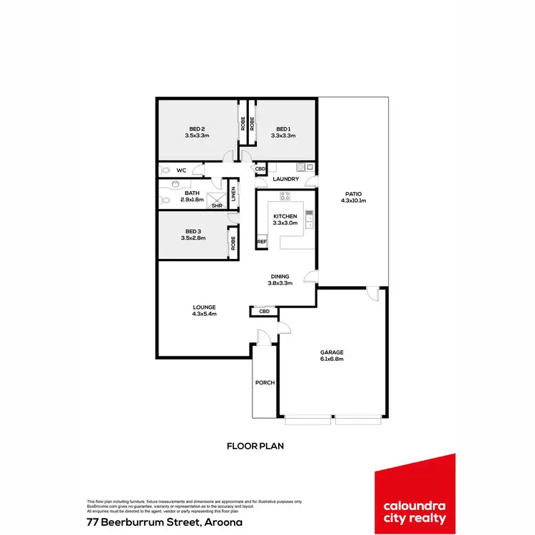 Floorplan of Homely house listing, 77 Beerburrum Street, Aroona QLD 4551