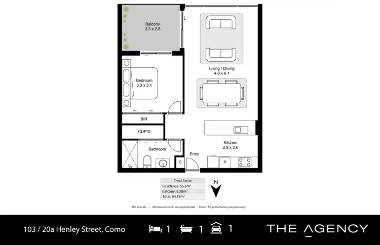 Floorplan of Homely apartment listing, 103/20a Henley Street, Como WA 6152