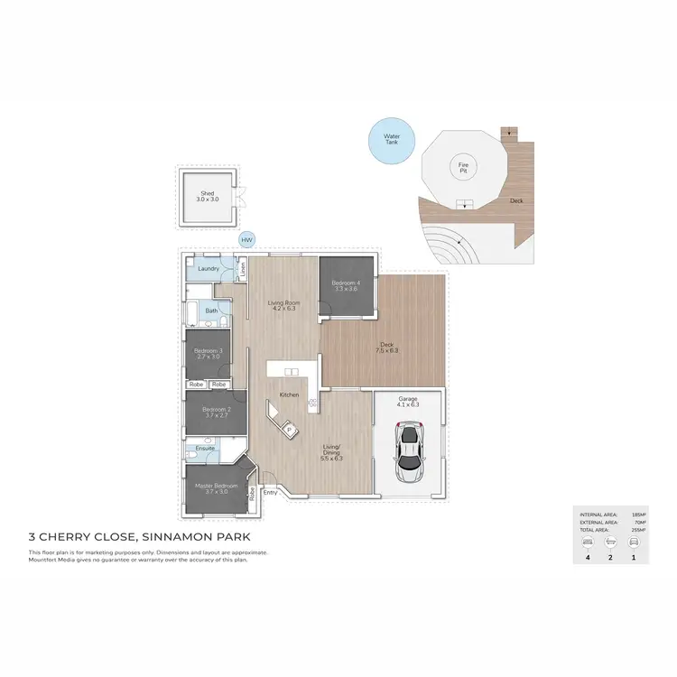 Floorplan of Homely house listing, 3 Cherry Close, Sinnamon Park QLD 4073