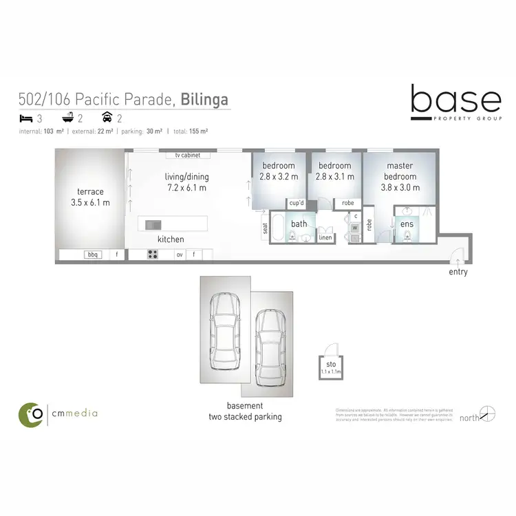 Floorplan of Homely apartment listing, 502 "Escape" 106 Pacific Parade, Bilinga QLD 4225