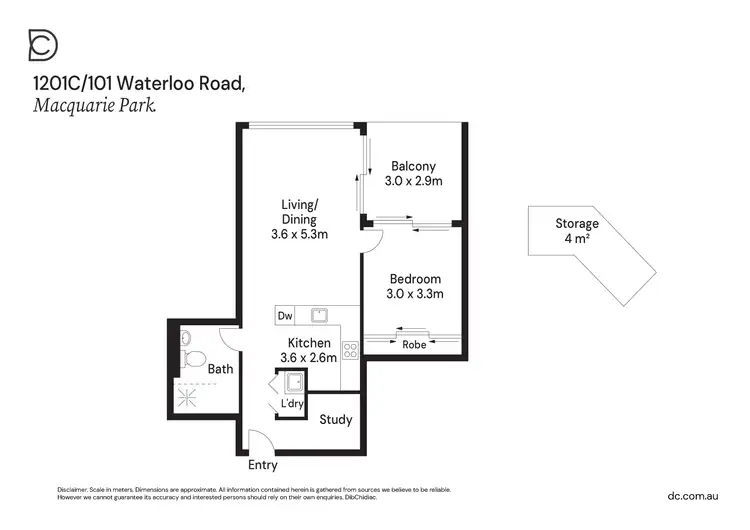 Floorplan of Homely apartment listing, 1201C/101 Waterloo Road, Macquarie Park NSW 2113