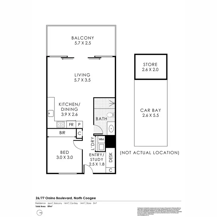 Floorplan of Homely apartment listing, 26/77 Orsino Boulevard, North Coogee WA 6163