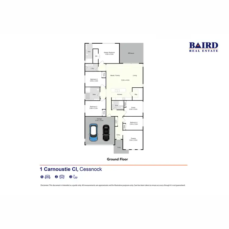 Floorplan of Homely house listing, 1 Carnoustie Close, Cessnock NSW 2325