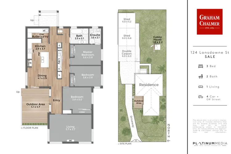Floorplan of Homely house listing, 124 Lansdowne Street, Sale VIC 3850