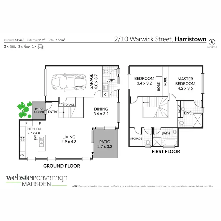 Floorplan of Homely townhouse listing, 2/10 Warwick Street, Harristown QLD 4350