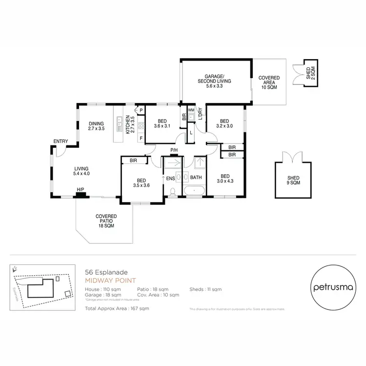 Floorplan of Homely house listing, 56 Midway Point Esplanade, Midway Point TAS 7171