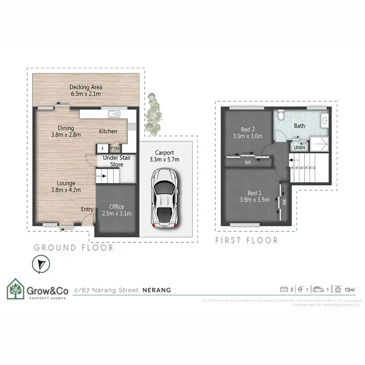 Floorplan of Homely townhouse listing, 2 Gardenia/67 Nerang Street, Nerang QLD 4211
