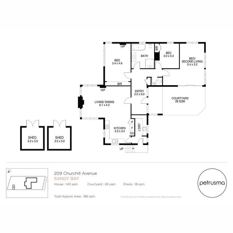 Floorplan of Homely house listing, 209 Churchill Avenue, Sandy Bay TAS 7005