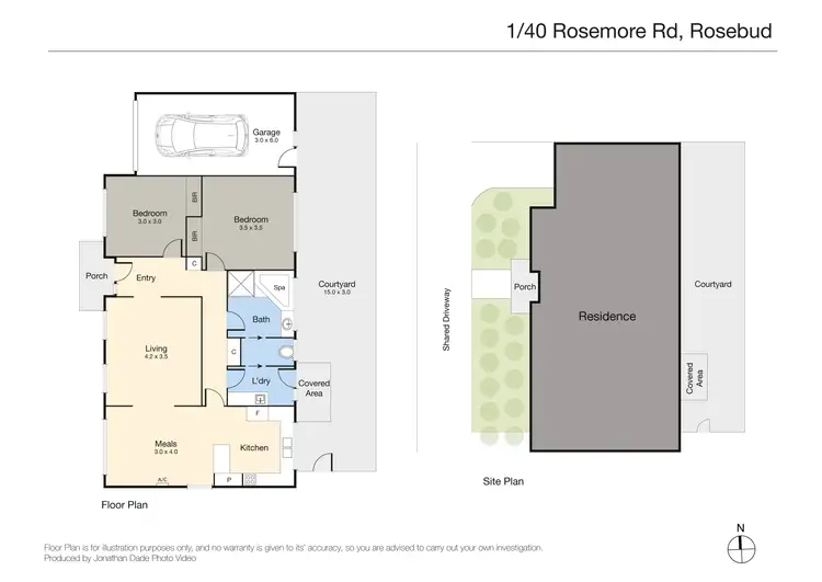 Floorplan of Homely unit listing, 1/40 Rosemore Road, Rosebud VIC 3939