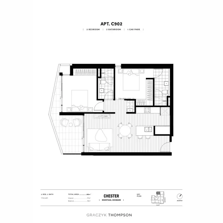 Floorplan of Homely apartment listing, 1302/7 Chester Street, Newstead QLD 4006
