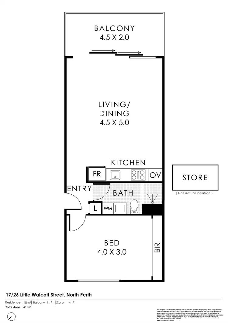 Floorplan of Homely apartment listing, 17/26 Little Walcott Street, North Perth WA 6006