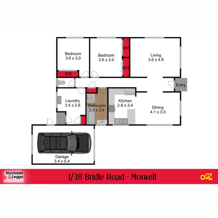 Floorplan of Homely block of units listing, 1&2/38 Bridle Road, Morwell VIC 3840