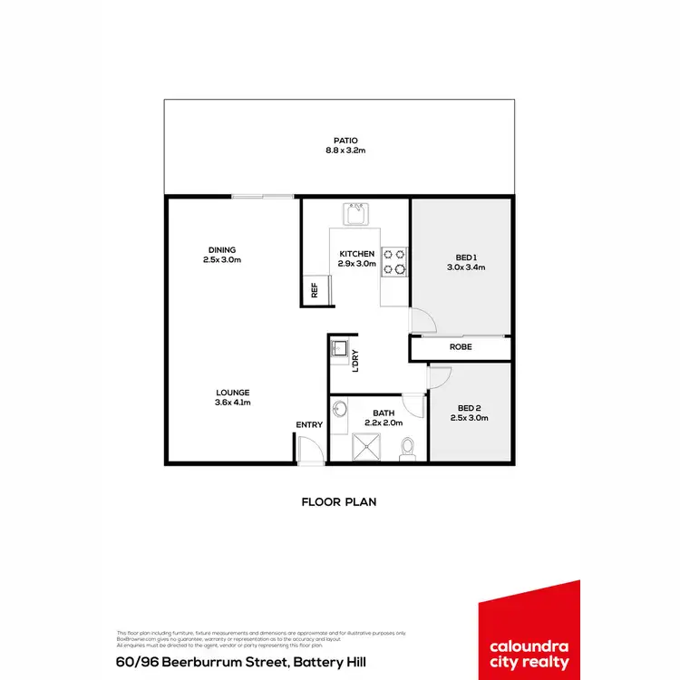 Floorplan of Homely villa listing, 60/96 Beerburrum Street, Battery Hill QLD 4551