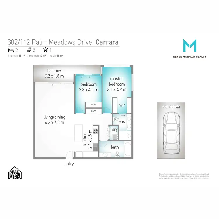 Floorplan of Homely apartment listing, 302/112 Palm Meadows Drive, Carrara QLD 4211