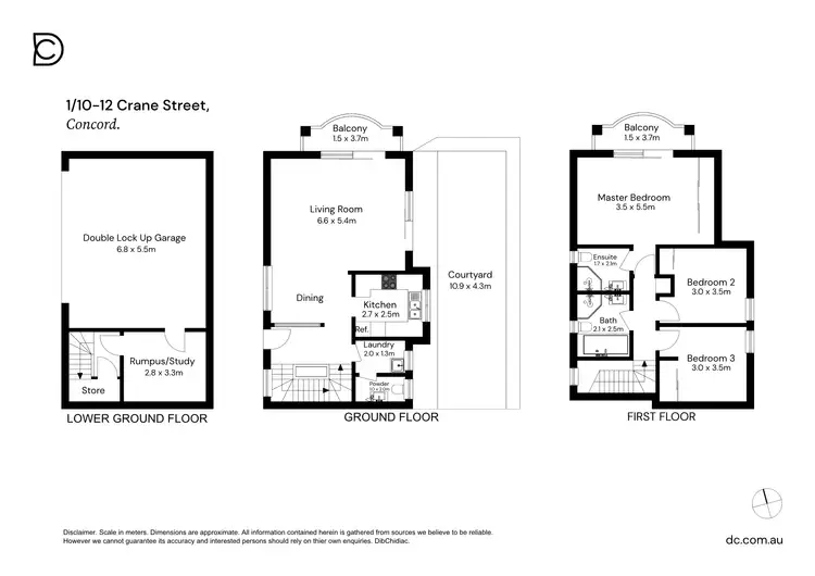 Floorplan of Homely townhouse listing, 1/10-12 Crane Street, Concord NSW 2137
