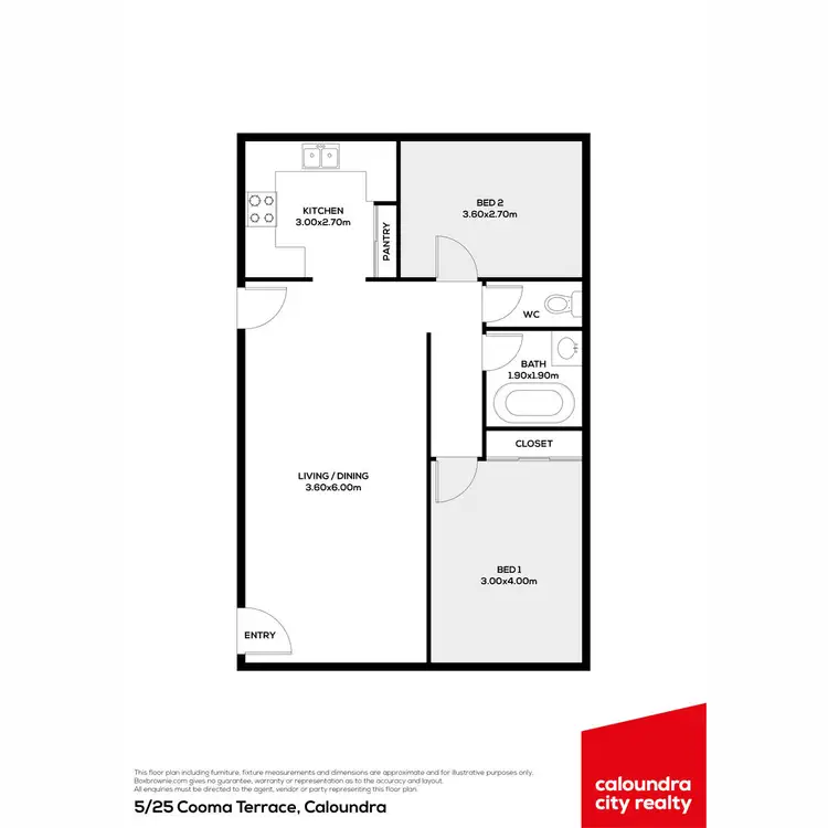 Floorplan of Homely unit listing, 5/25 Cooma Terrace, Caloundra QLD 4551
