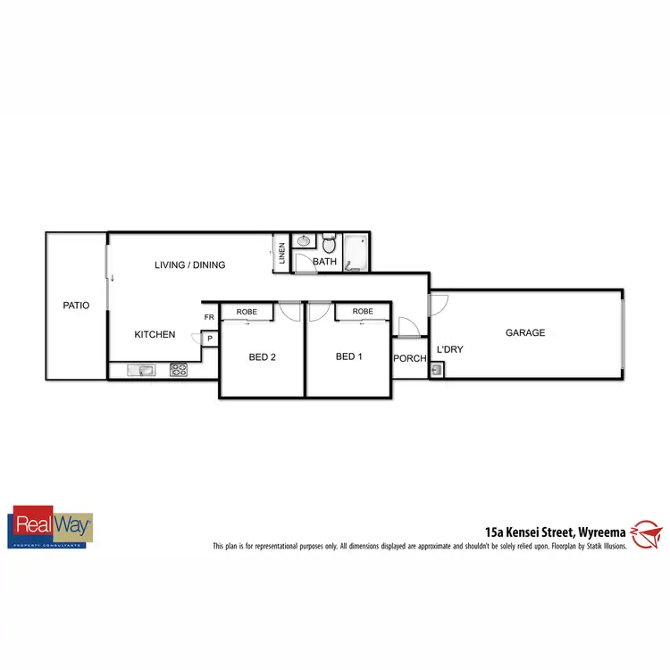Floorplan of Homely semi-detached listing, 1 & 2/15 Kensei Street, Wyreema QLD 4352
