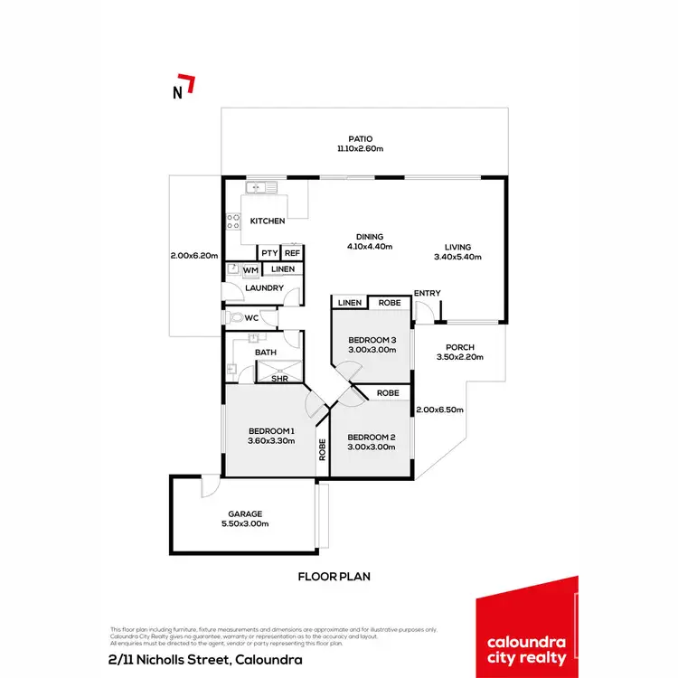 Floorplan of Homely semi-detached listing, 2/11 Nicholls Street, Caloundra QLD 4551
