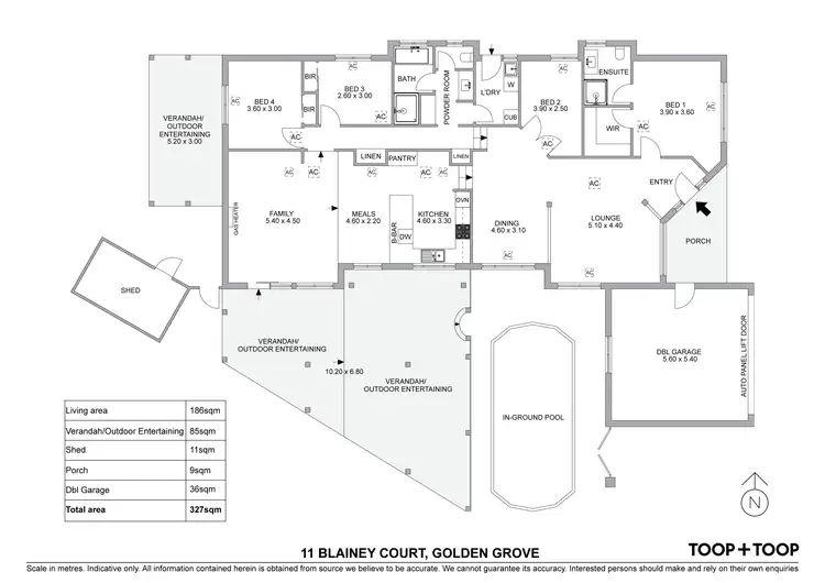 Floorplan of Homely house listing, 11 Blainey Court, Golden Grove SA 5125