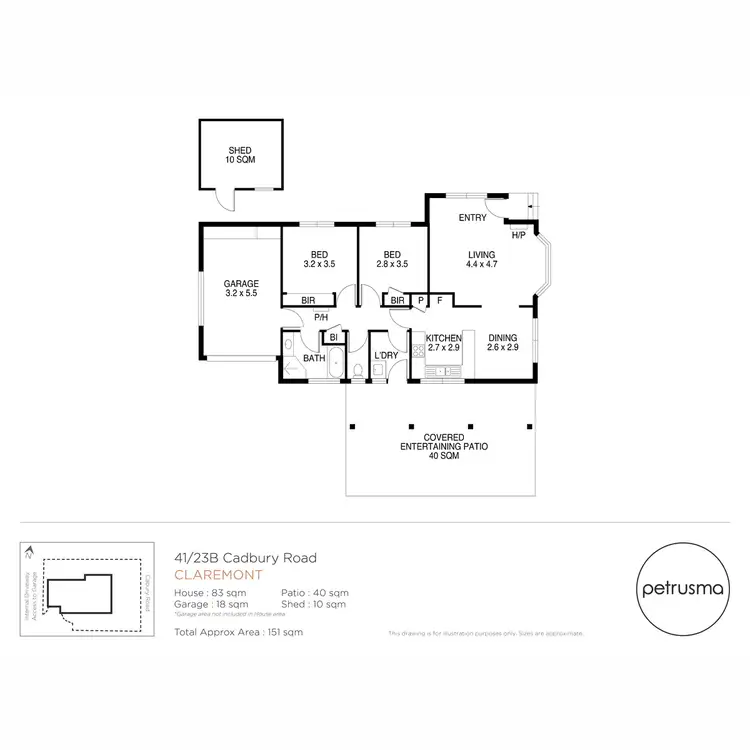 Floorplan of Homely unit listing, 41/23B Cadbury Road, Claremont TAS 7011