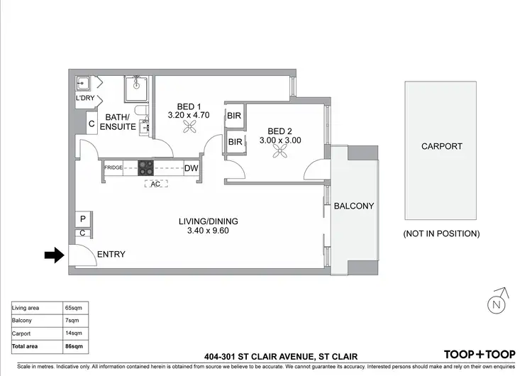 Floorplan of Homely apartment listing, 404/301 St Clair Avenue, St Clair SA 5011
